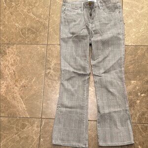 Multi Plaid Flared Mother Pants